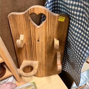 Wooden Heart Blow dryer rack
